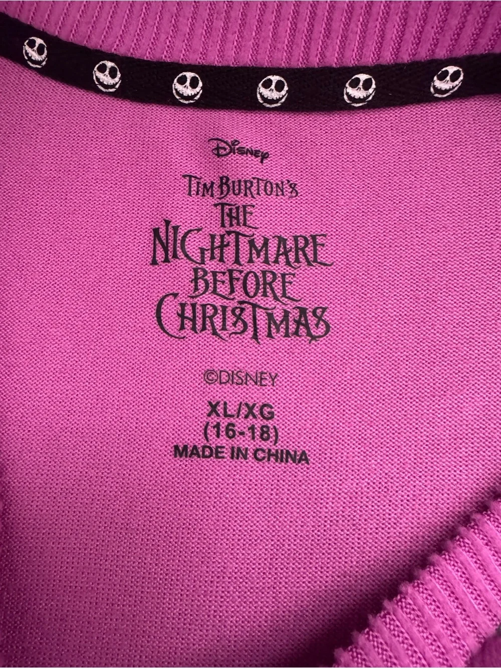 Disney Nightmare Before Christmas Sleep Shirt Pink Jack Skellington Women’s XL - Picture 9 of 9